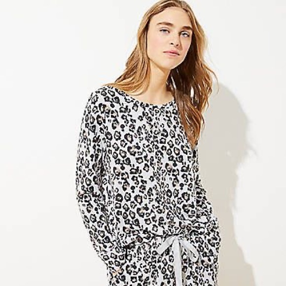 LOFT Tops - Loft leopard print top size L